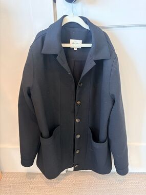 Sezane Black Utility Button-Front Jacket